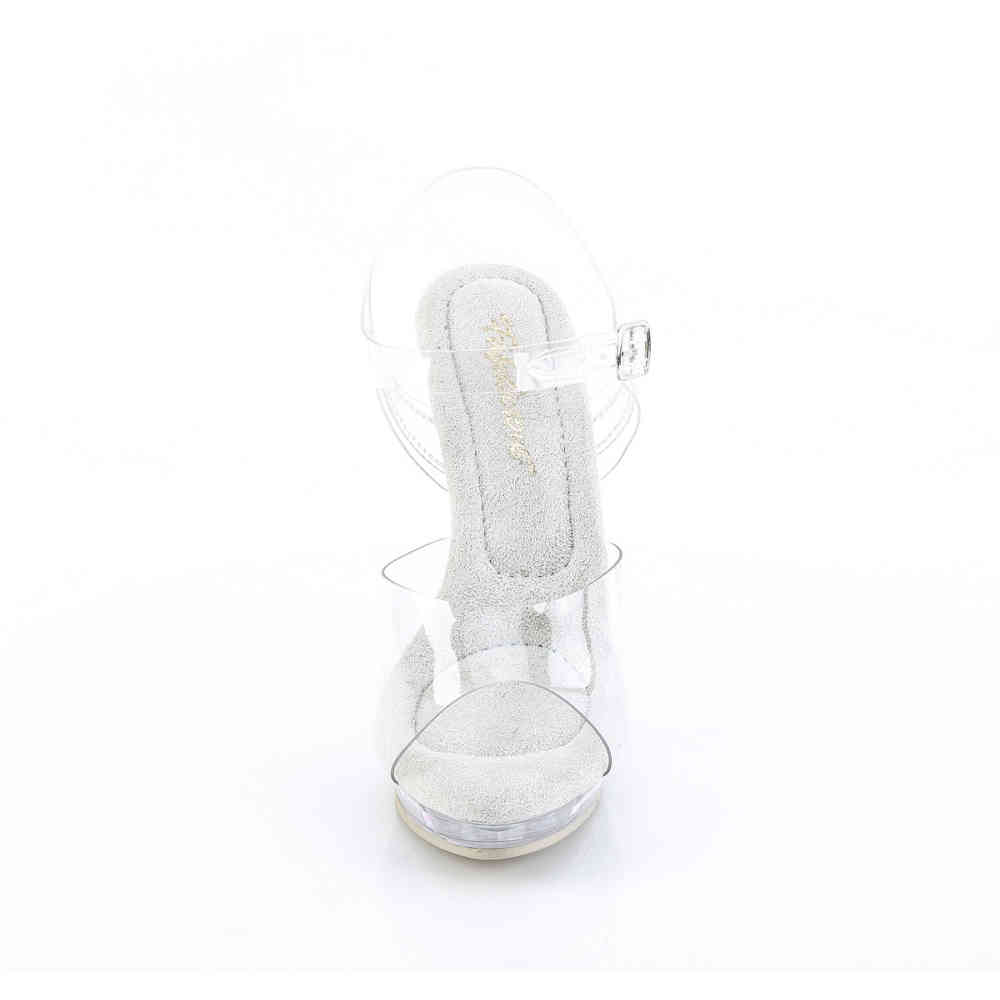 Fabulicious - LIP108 Sandale à bride à la cheville - Blanc/Transparent